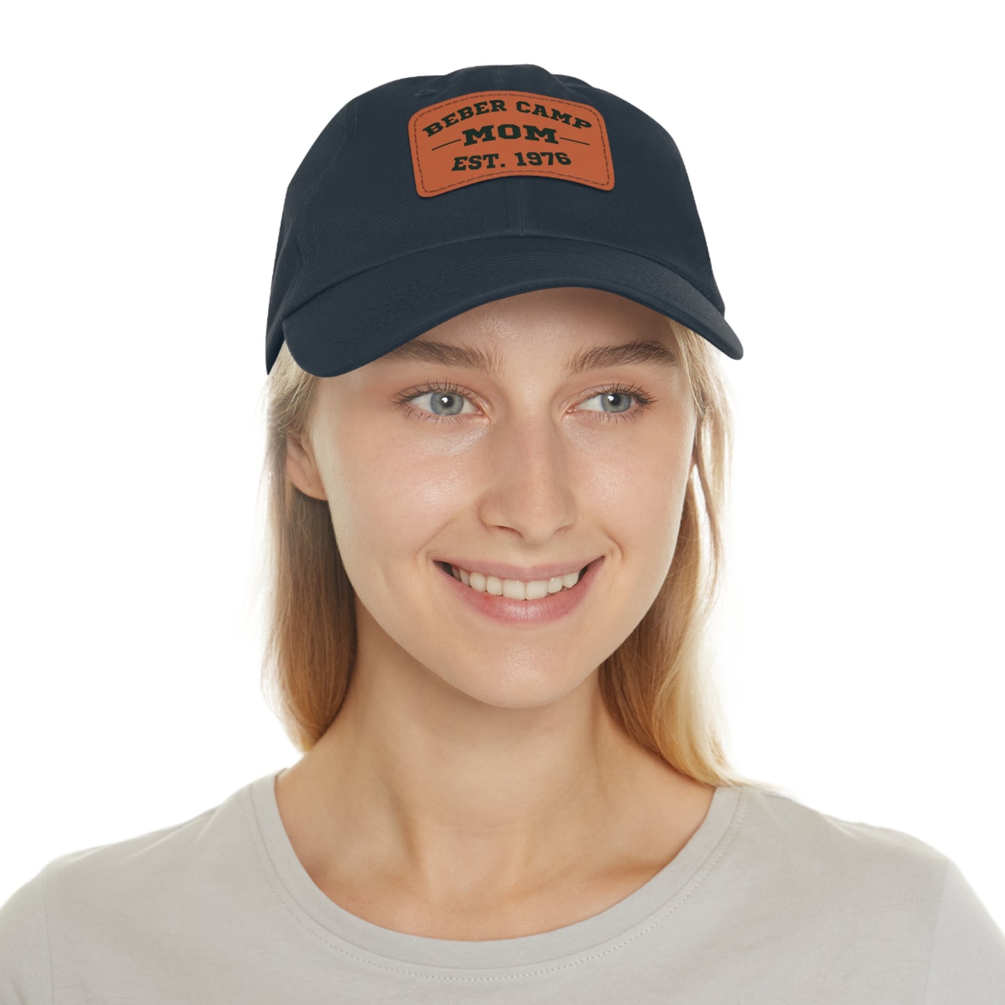 Mom Hat with Leather Patch